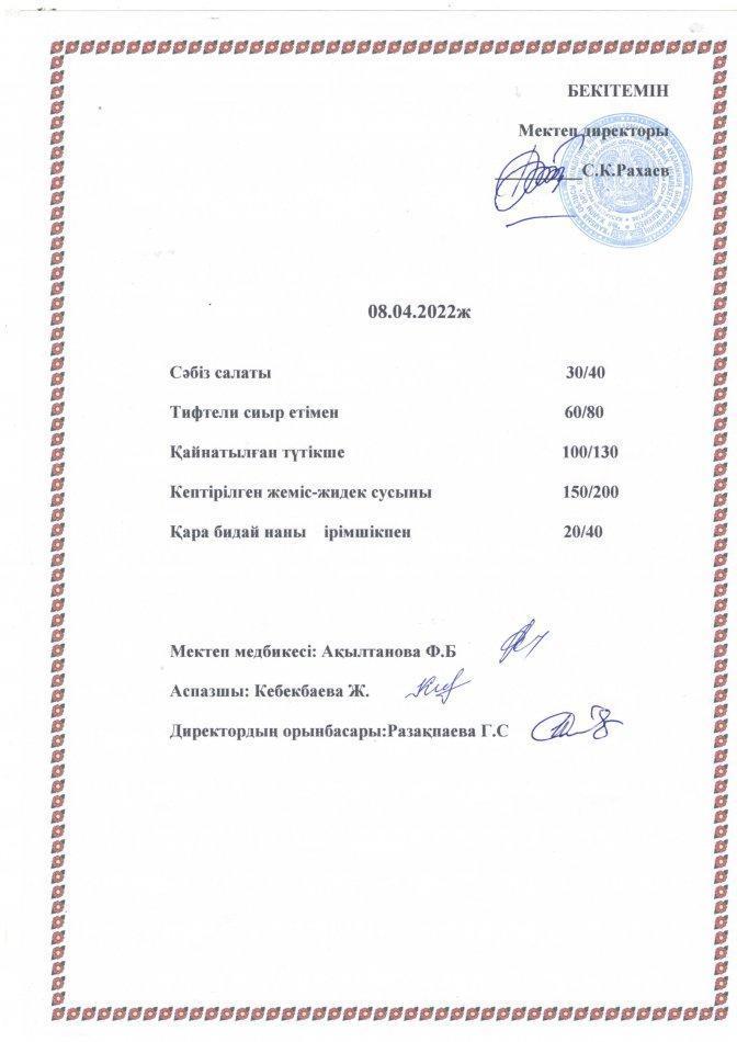 Ас мәзірі 08.04.2022ж
