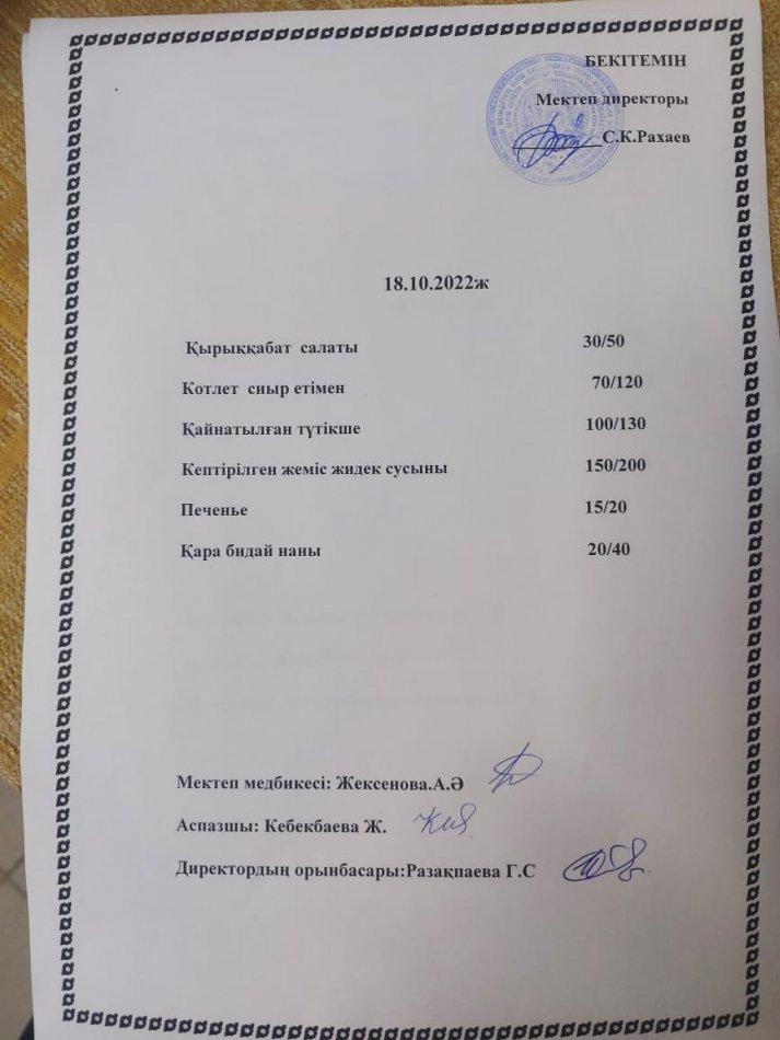 Ас мәзірі 18.10.2022 жыл