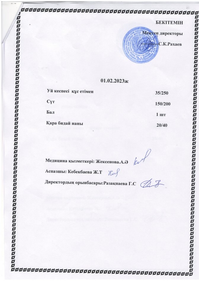 Ас мәзірі 01.02.2023ж