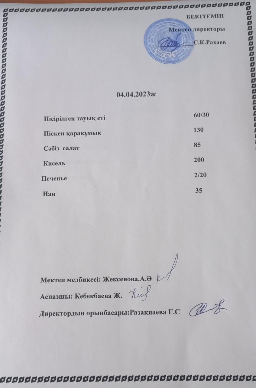 Ас мәзірі 04.04.2023 жыл